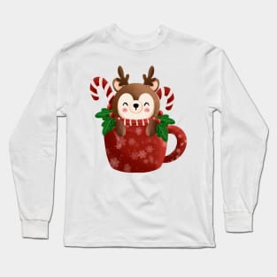 Reindeer Christmas cup Long Sleeve T-Shirt